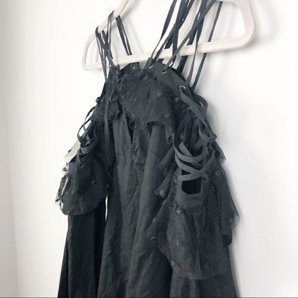 STEVIE MAY | Shadow Top Black Lace Up Plunge Top - Picture 5 of 11